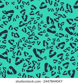 Black Guitar pick icon isolated seamless pattern on green background. Musical instrument.  Vector
