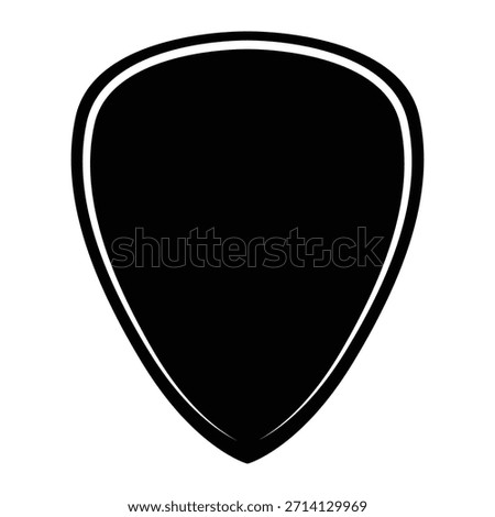 Black guitar pick vector. Guitar pick silhouettes