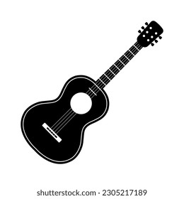 Black Guitar Strings Music Equipment Isolated Vector Illustration