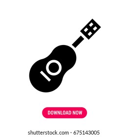 Black guitar vector icon  