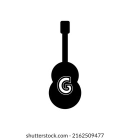 black guitar vector illustration, perfect for logos, icons, mascots, etc