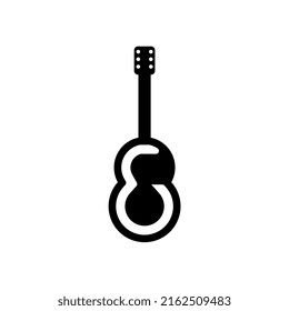 black guitar vector illustration, perfect for logos, icons, mascots, etc