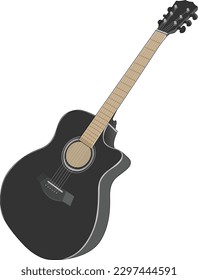 Black guitar vector without background