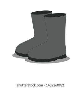 Black Gum Boots Blue Informal Shoes  With White Shadow.eps.