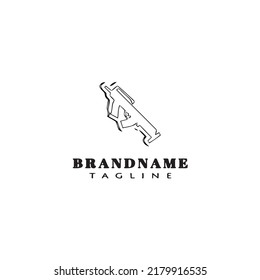 black gun design logo template icon modern vector illustration