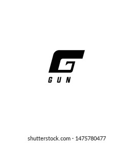Black gun logo icon vector.