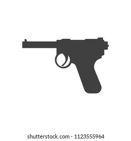 black gun on white background vector art