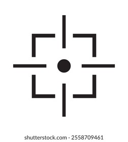 Black Gun target icon vector set. Target aim set. Crosshair target weapon sniper army sight for gun or rifle.