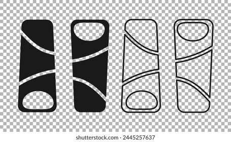 Black Guotie is a traditional japanese food icon isolated on transparent background. Asian food.  Vector