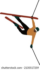 Black Guy Freestyle ski jumper