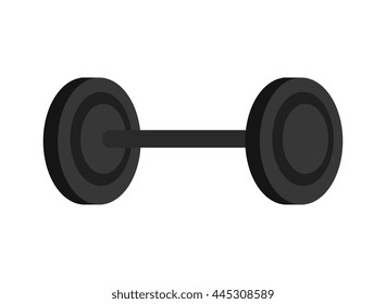 black gym  dumbbells front view over isolated background, vector illustration 