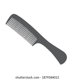 Black hair comb icon on white background vector illustration. Hairdressers tool.