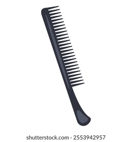 Black hair comb vector art, professional barber comb illustration, hairdresser equipment clipart, beauty salon tools, plastic hair styling combs