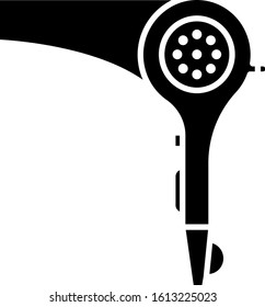 Black Hair dryer icon isolated on white background. Hairdryer sign. Hair drying symbol. Blowing hot air.  Vector Illustration