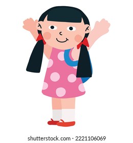 black hair girl black eyes yellow skin asian girl say hi