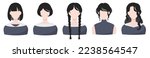 Black hair girl with many hairstyle variations
