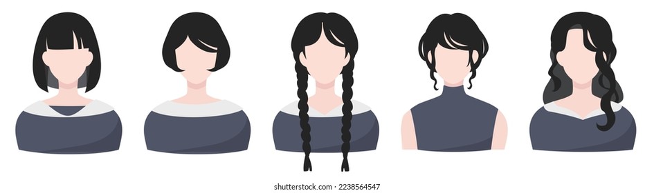 Black hair girl with many hairstyle variations