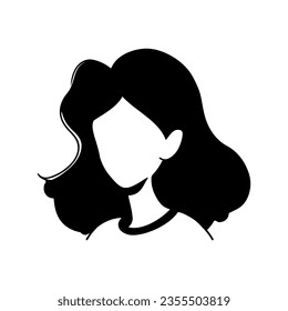 Black hair women beauty icon flat vector design