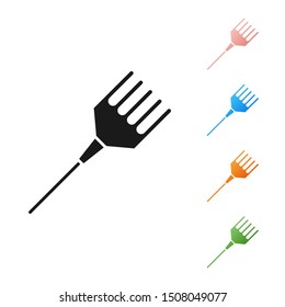 Black Hairbrush icon isolated on white background. Comb hair sign. Barber symbol. Set icons colorful. Vector Illustration