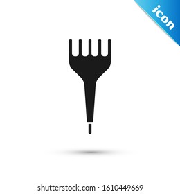 Black Hairbrush icon isolated on white background. Comb hair sign. Barber symbol.  Vector Illustration