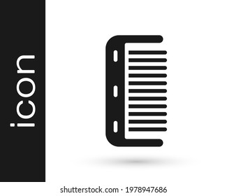 Black Hairbrush icon isolated on white background. Comb hair sign. Barber symbol.  Vector