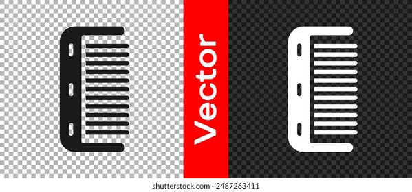 Black Hairbrush icon isolated on transparent background. Comb hair sign. Barber symbol.  Vector