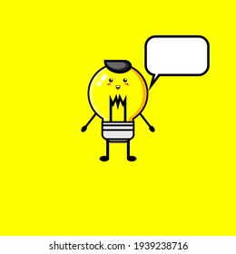 Black haired cute lamp character vector design