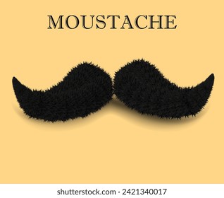 A Black Hairy Animated Moustache 