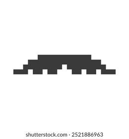 arte em pixels de bigode piloso preto