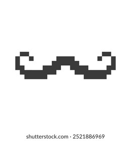 arte em pixels de bigode piloso preto