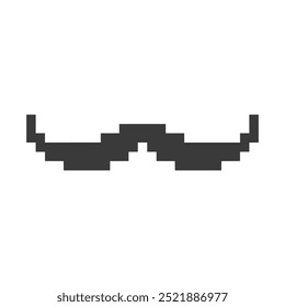 arte em pixels de bigode piloso preto