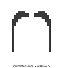 arte em pixels de bigode piloso preto