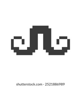 arte em pixels de bigode piloso preto