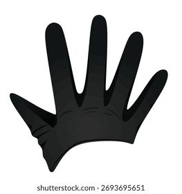 Medio guante negro. Ilustración vectorial	
