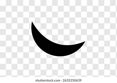 Black Half moon icon. crescent moon icon vector. Simple crescent moon vector icon with transparent background. Simple and editable basic moon icons. Modern icon vector illustration. Eps file 74.