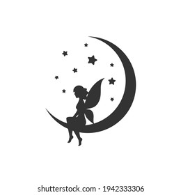 Black Half Moon Stars Fairy Magic Stock Vector (royalty Free 