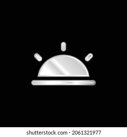 Icono metálico plateado de media luna negra