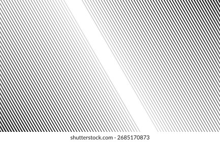 Schwarzer Halbtonpfeilhintergrund. Wiederholtes Abstufungsmuster des schwindenden Dreiecks. Pfeile, die in die mittlere Richtung zeigen. Vektor dünne bis dicke Geschwindigkeit Linie Konzept Textur für Poster Cover Banner