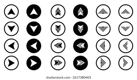 Black halftone arrow icon vector graphic swipe symbol icons design elements illustration set isolated in white background