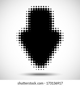 Black Halftone Arrow, vector illustration