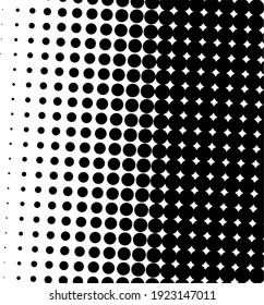 Fondo de medio tono negro. Punto de polka negro. Patrón de semitono. Moderno y limpio fondo de semitono, fondo, textura, patrón o superposición. Ilustración vectorial.