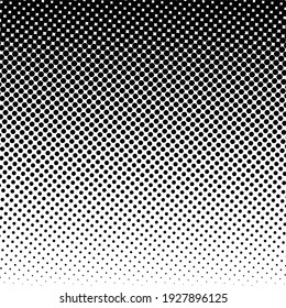 Fondo negro de medio tono con puntos de polka negro. Patrón de semitono. Fondo de semitono moderno y limpio, fondo, patrón texturado o superposición. Ilustración vectorial.
