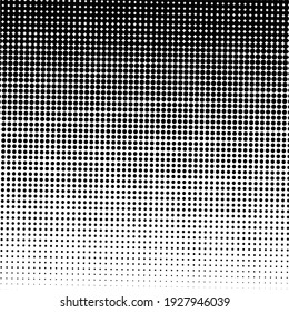 Schwarzer Halftonhintergrund mit schwarzen Polka-Punkten. Halftone Muster. Moderner, sauberer Halftone Hintergrund, Hintergrund, strukturiertes Muster oder Overlay. Vektorgrafik.