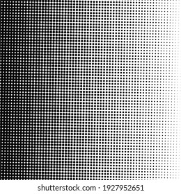 Fondo negro de medio tono con puntos de polka negro. Patrón de semitono. Fondo de semitono moderno y limpio, fondo, patrón texturado o superposición. Ilustración vectorial.