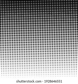 Fondo negro de medio tono con puntos de polka negro. Patrón de semitono. Fondo de semitono moderno y limpio, fondo, patrón texturado o superposición. Ilustración vectorial.