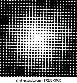 Fondo negro de medio tono con puntos de polka negro. Patrón de semitono. Fondo de semitono moderno y limpio, fondo, patrón texturado o superposición. Ilustración vectorial.