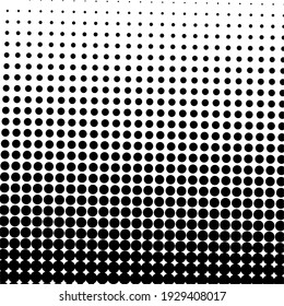 Fondo negro de medio tono con puntos de polka negro. Patrón de semitono. Fondo de semitono moderno y limpio, fondo, patrón texturado o superposición. Ilustración vectorial.