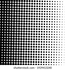 Schwarzer Halftonhintergrund mit schwarzen Polka-Punkten. Halftone Muster. Moderner, sauberer Halftone Hintergrund, Hintergrund, strukturiertes Muster oder Overlay. Vektorgrafik.