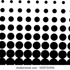 Fondo negro de medio tono con puntos de polka negro. Patrón de semitono. Fondo de semitono moderno y limpio, fondo, patrón texturado o superposición. Ilustración vectorial.
