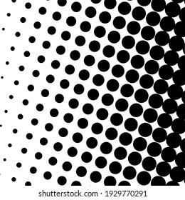 Fondo negro de medio tono con puntos de polka negro. Patrón de semitono. Fondo de semitono moderno y limpio, fondo, patrón texturado o superposición. Ilustración vectorial.